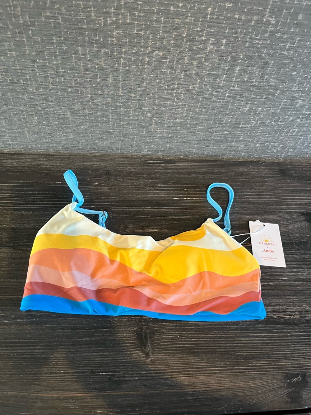 NWT Faherty x Andie Sunwave Maui Tankini Bikini Top S - Picture 4 of 6